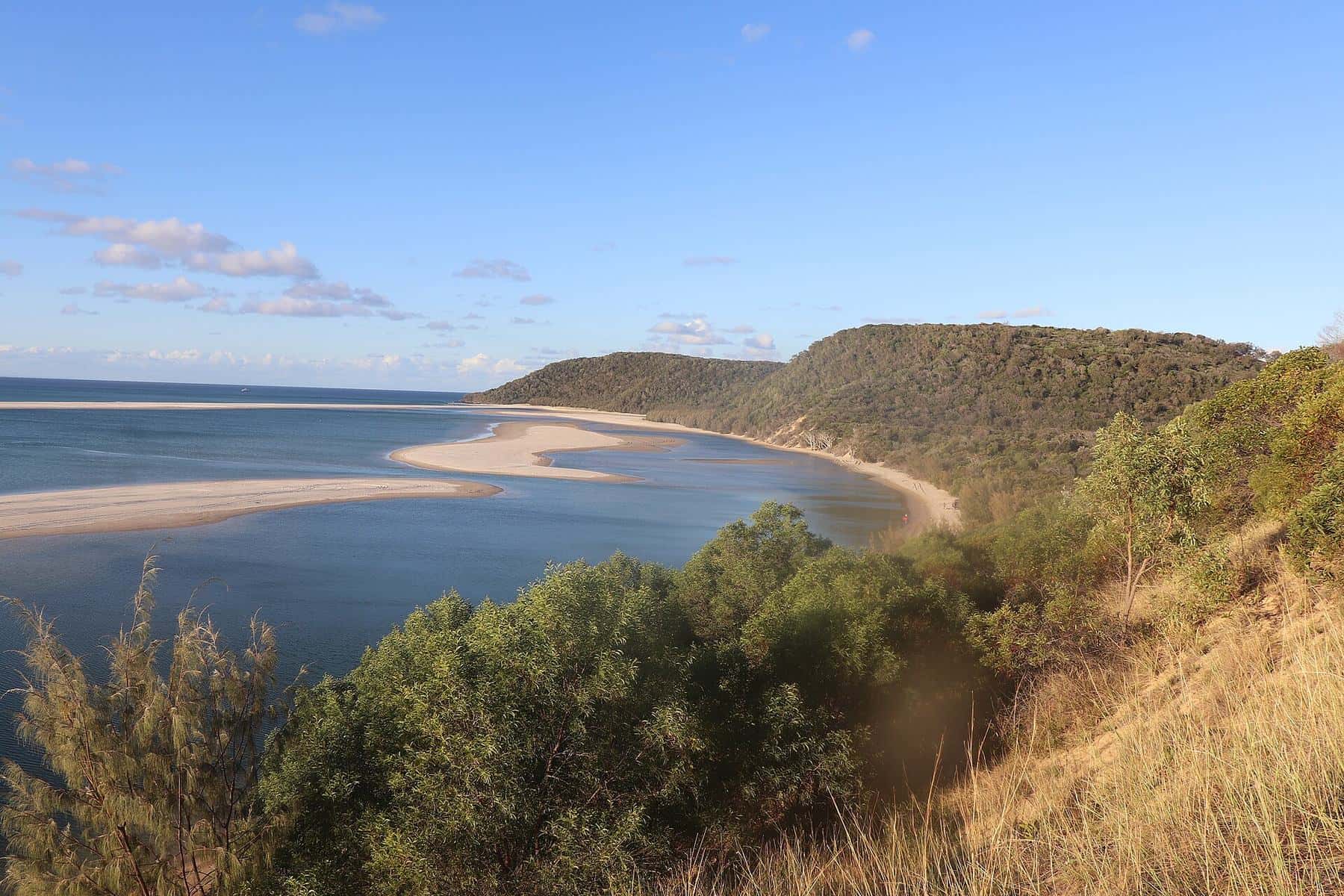 Looking along the beach towards the headland of Double Island Point